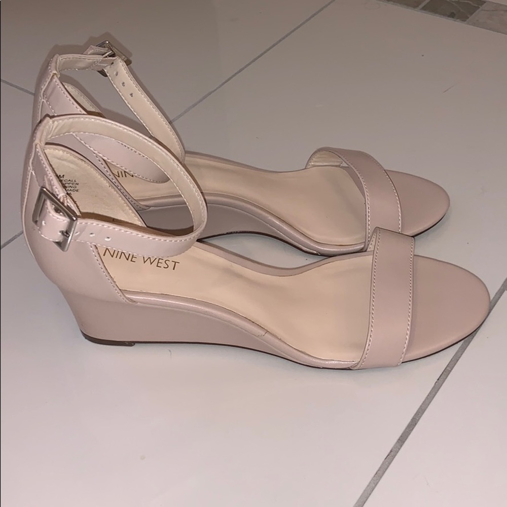 Nine West Wedge Nude Sandals - size 10